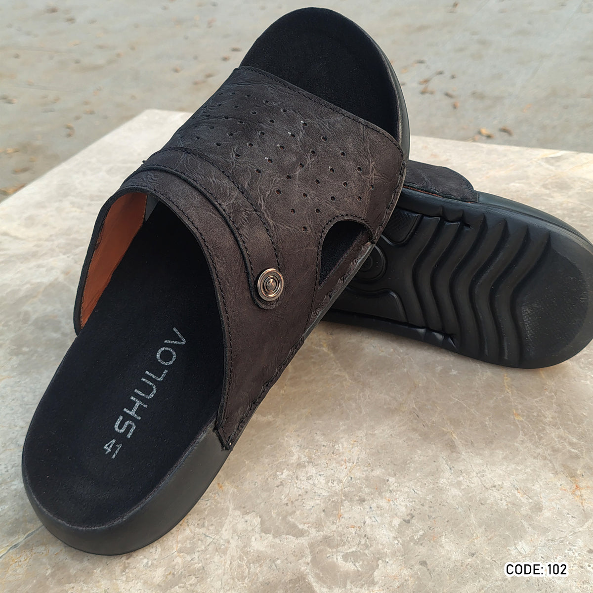 Trendy Nubuck Full Grain Worthy Leather Fashionable Sandal - 102