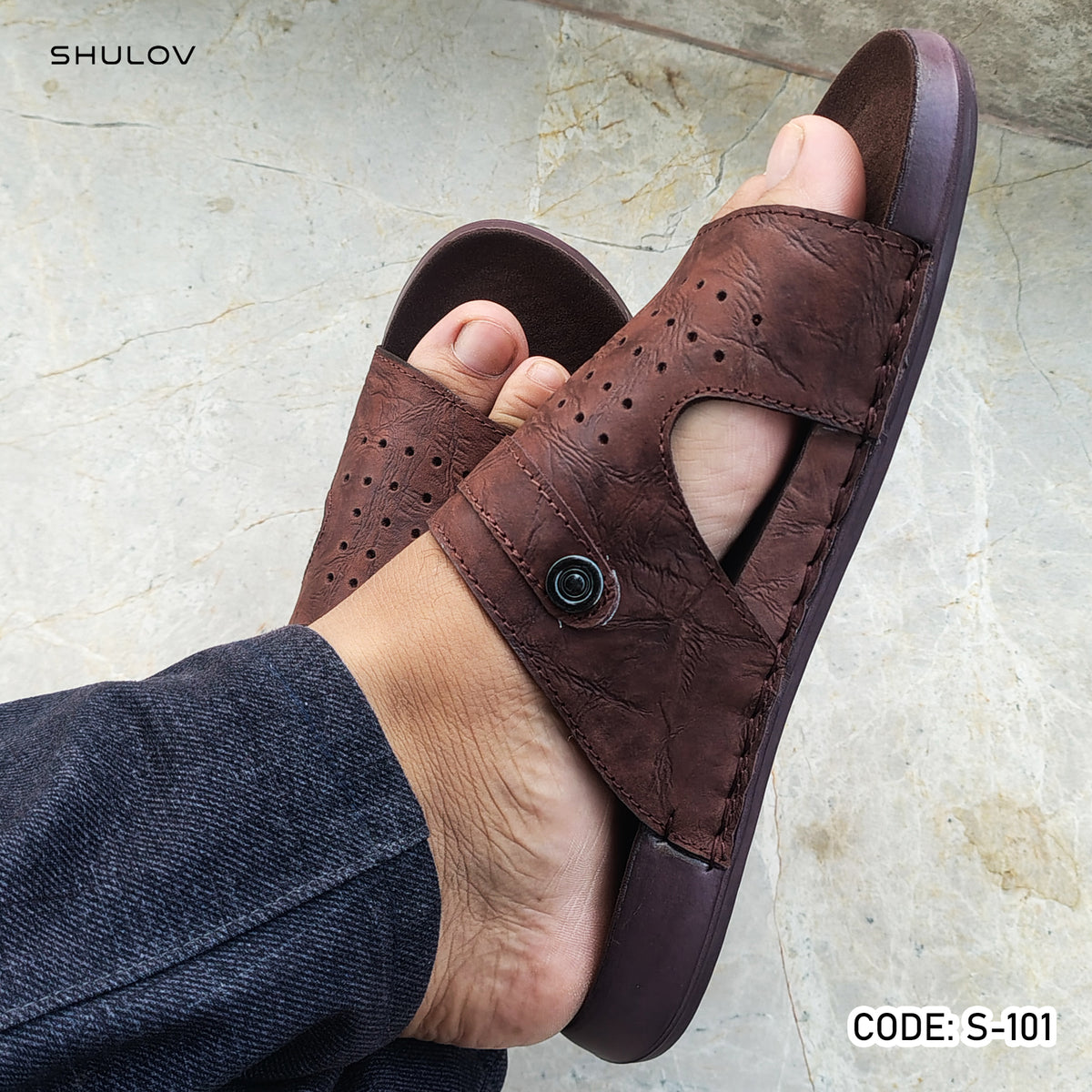 Trendy Nubuck Full Grain Worthy Leather Fashionable Sandal - 101