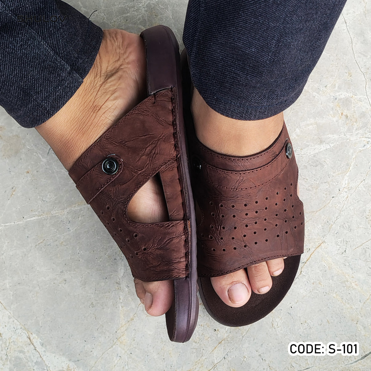 Trendy Nubuck Full Grain Worthy Leather Fashionable Sandal - 101