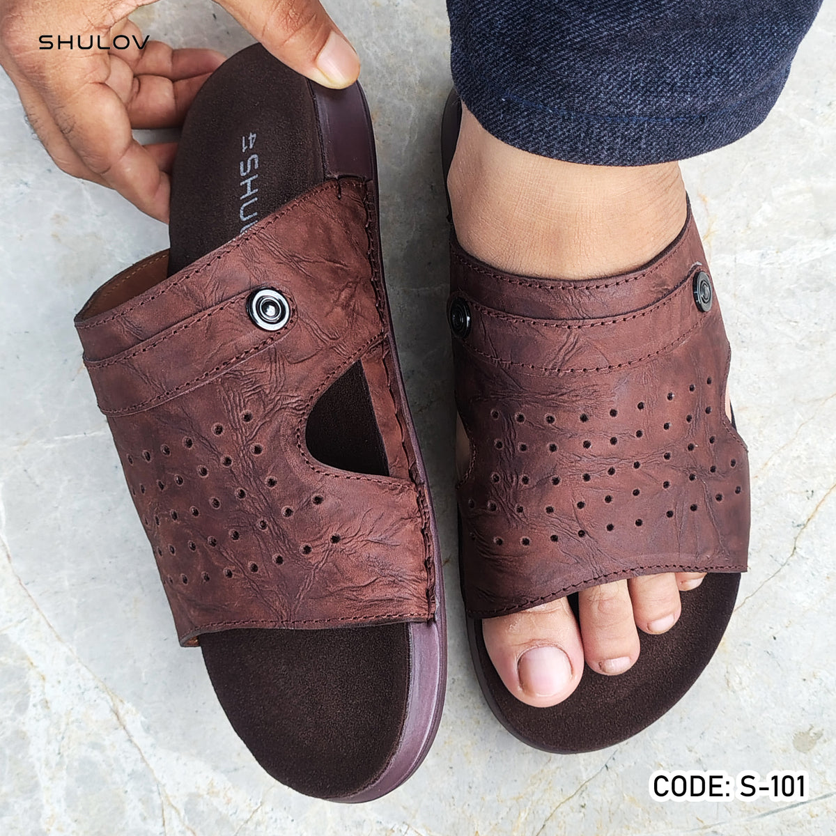 Trendy Nubuck Full Grain Worthy Leather Fashionable Sandal - 101