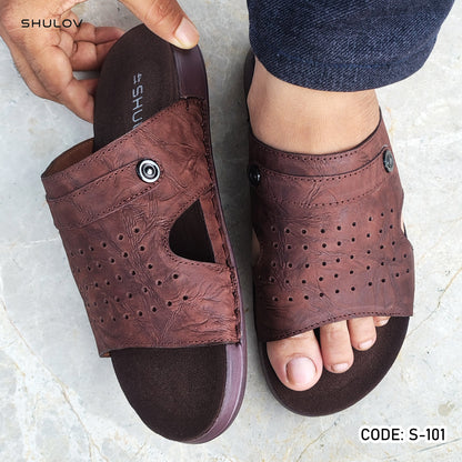 Trendy Nubuck Full Grain Worthy Leather Fashionable Sandal - 101
