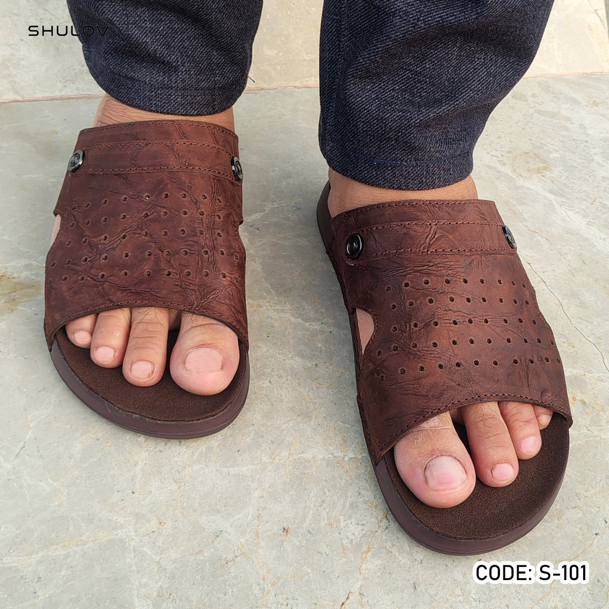 Trendy Nubuck Full Grain Worthy Leather Fashionable Sandal - 101
