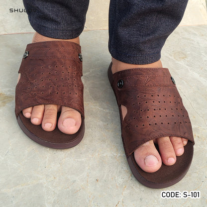 Trendy Nubuck Full Grain Worthy Leather Fashionable Sandal - 101