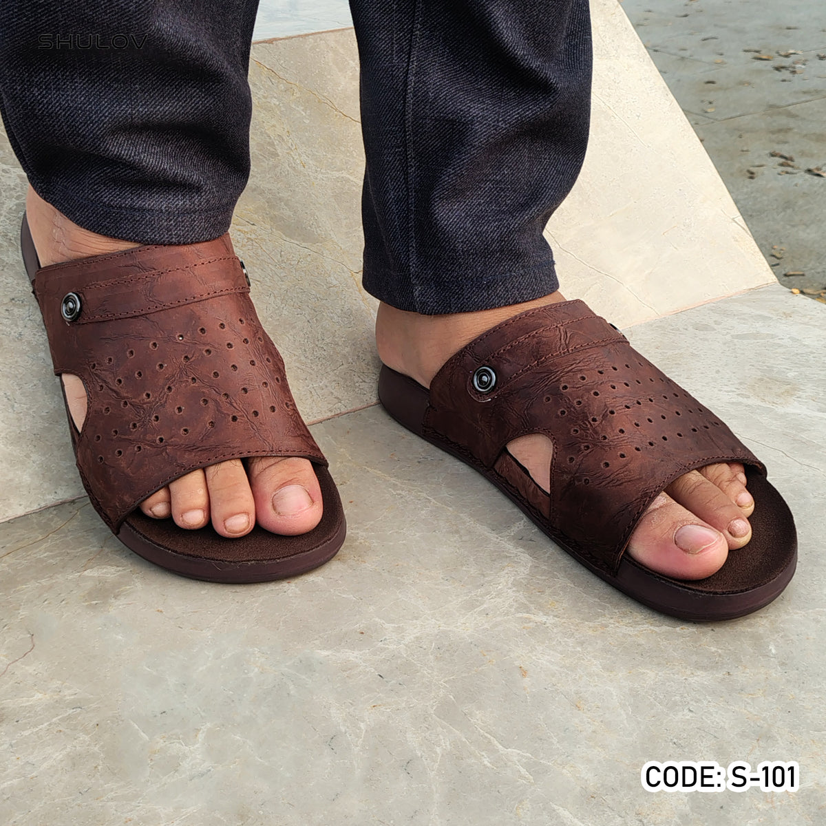 Trendy Nubuck Full Grain Worthy Leather Fashionable Sandal - 101