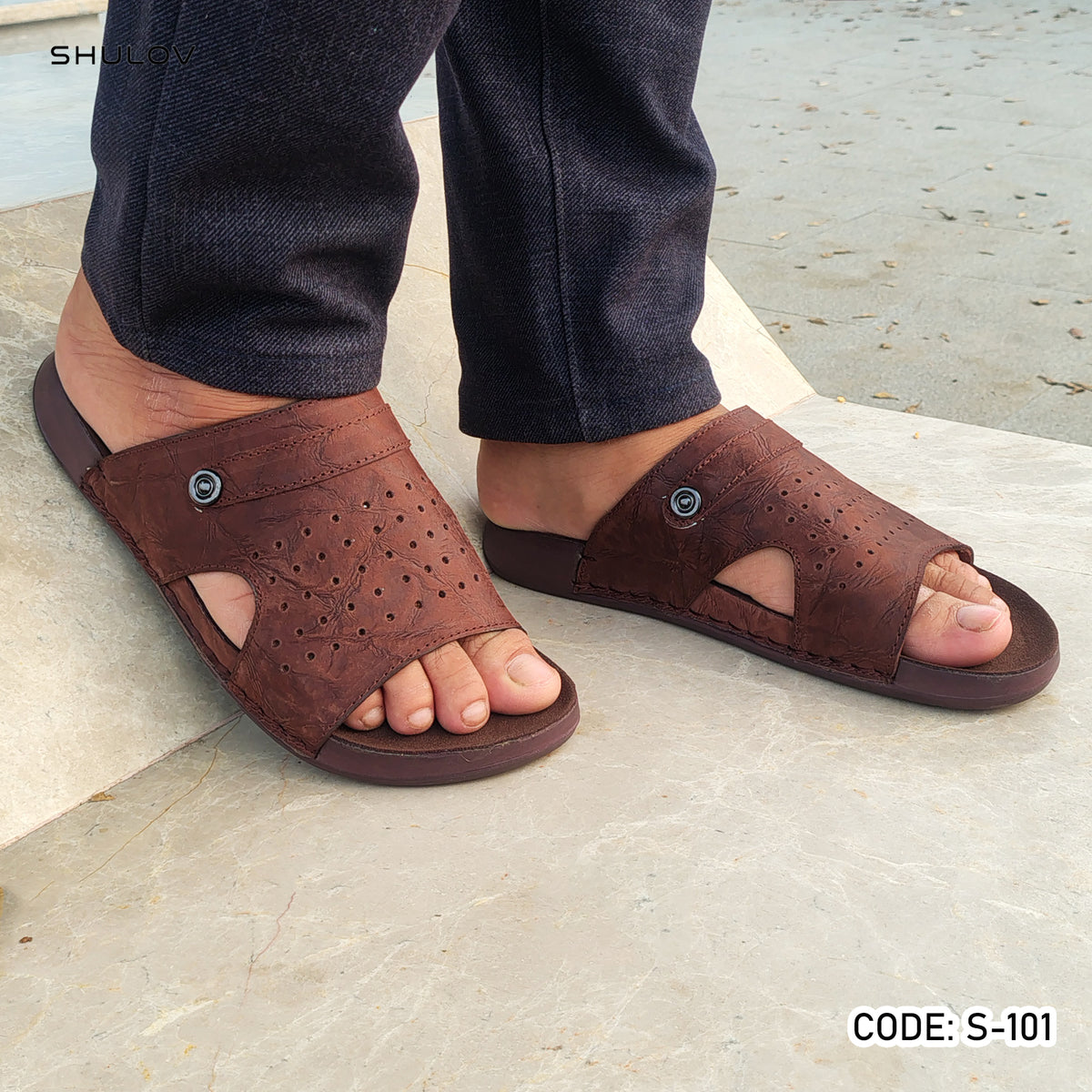 Trendy Nubuck Full Grain Worthy Leather Fashionable Sandal - 101