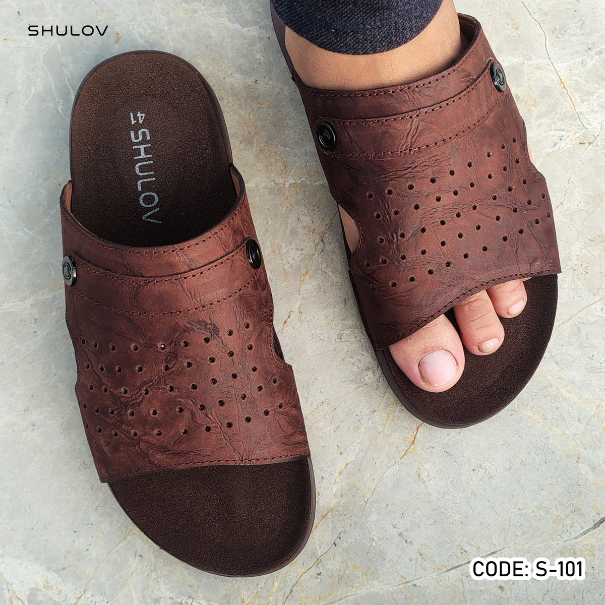 Trendy Nubuck Full Grain Worthy Leather Fashionable Sandal - 101