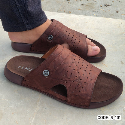 Trendy Nubuck Full Grain Worthy Leather Fashionable Sandal - 101