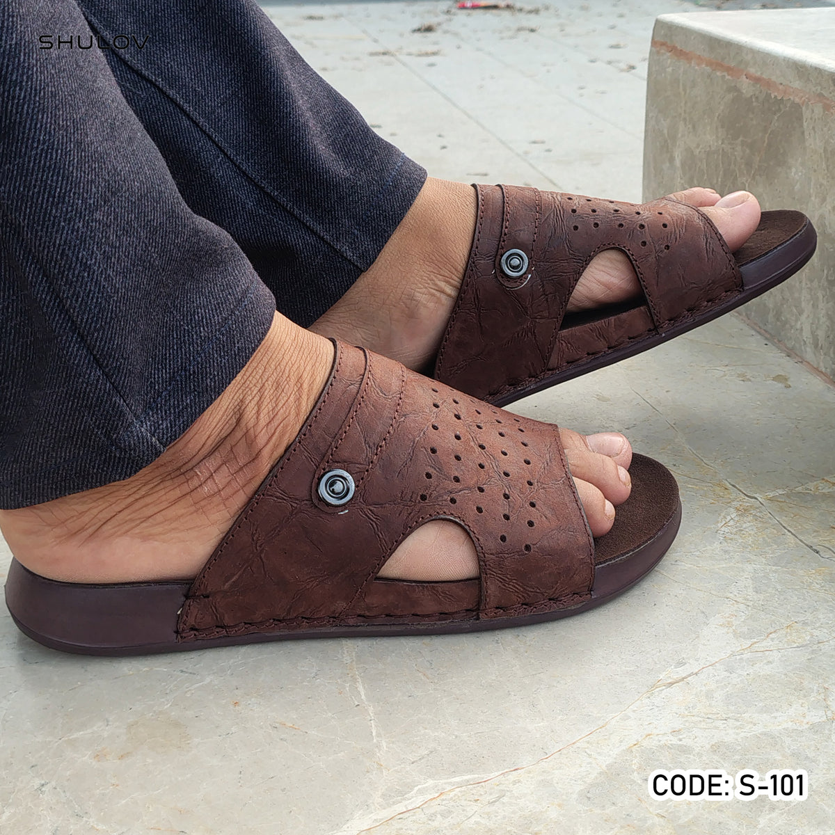 Trendy Nubuck Full Grain Worthy Leather Fashionable Sandal - 101