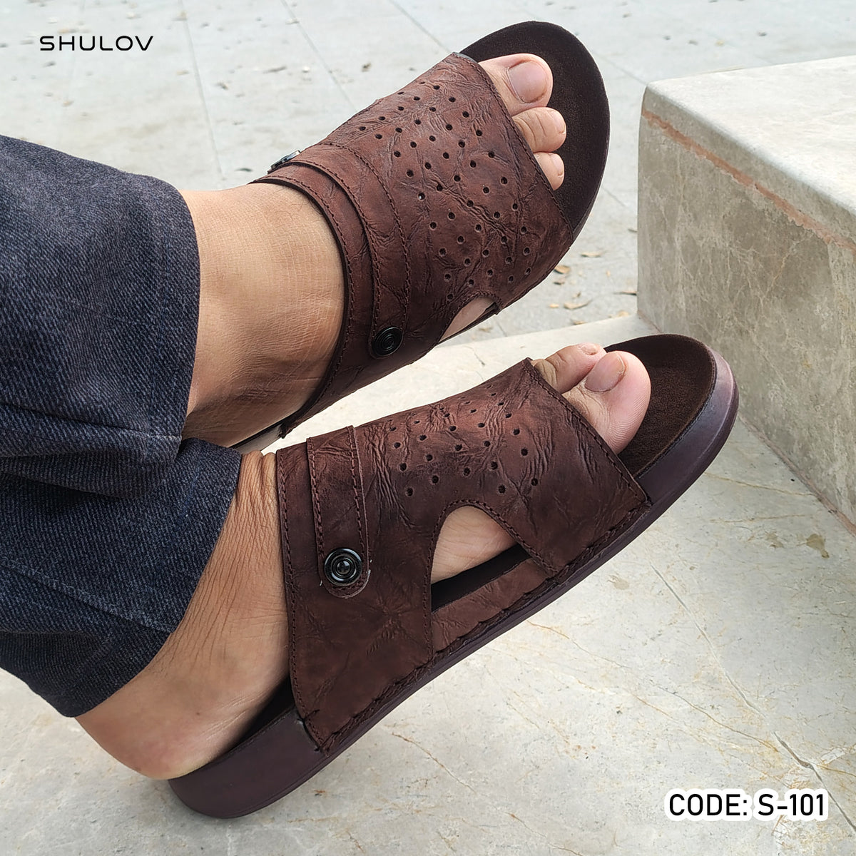 Trendy Nubuck Full Grain Worthy Leather Fashionable Sandal - 101