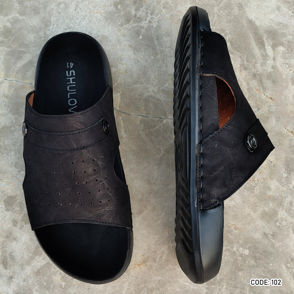 Trendy Nubuck Full Grain Worthy Leather Fashionable Sandal - 102
